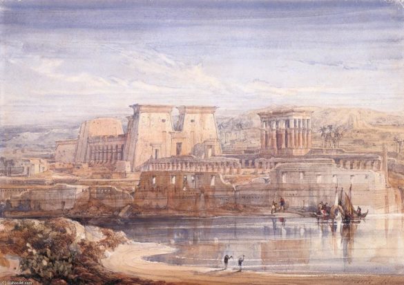David Roberts Philae A View Of The Temples From The South